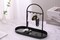 Metal Jewelry & Key Organizer Stand with Acrylic Base – 5-Hook Valet Tray for Keys, Rings, and Jewelry (Matte Black)